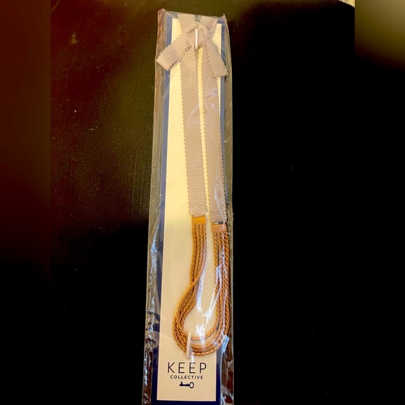 Grosgrain & Rose Gold multi strand necklace. - Picture 3 of 3